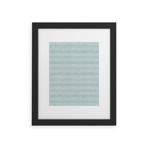 Little Arrow Design Co mud cloth dash dusty blue Framed Art Print havenly