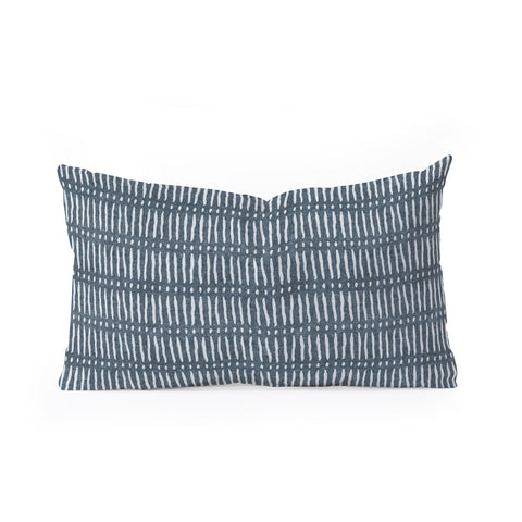 Little Arrow Design Co mud cloth dash navy Oblong Throw Pillow Havenly