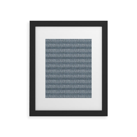 Little Arrow Design Co mud cloth dash navy Framed Art Print havenly