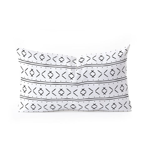Little Arrow Design Co mud cloth stitch black Oblong Throw Pillow Havenly