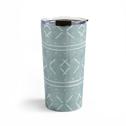 Little Arrow Design Co mud cloth stitch dusty blue Travel Mug