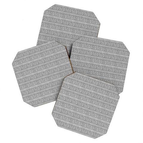 Little Arrow Design Co mud cloth stitch gray Coaster Set