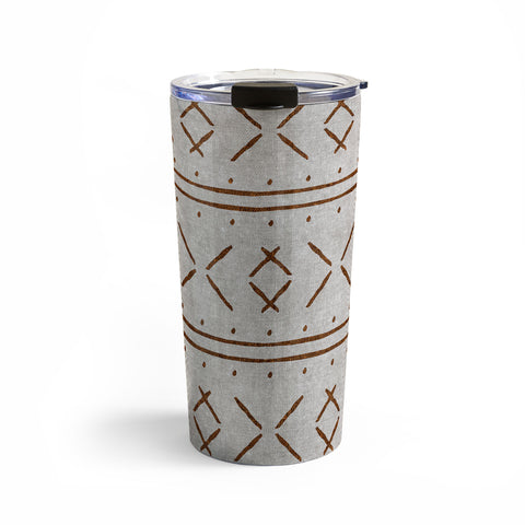 Little Arrow Design Co mud cloth stitch rust stone Travel Mug