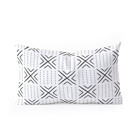 Little Arrow Design Co mud cloth tile black Oblong Throw Pillow