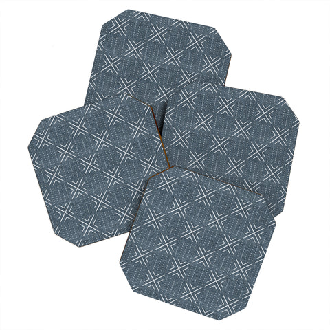 Little Arrow Design Co mud cloth tile navy Coaster Set