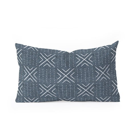 Little Arrow Design Co mud cloth tile navy Oblong Throw Pillow Havenly