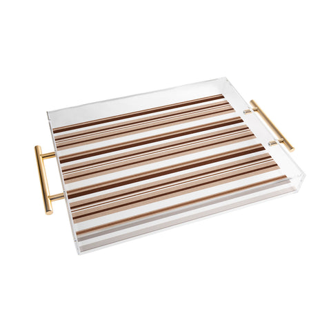 Little Arrow Design Co multi stripe espresso Acrylic Tray