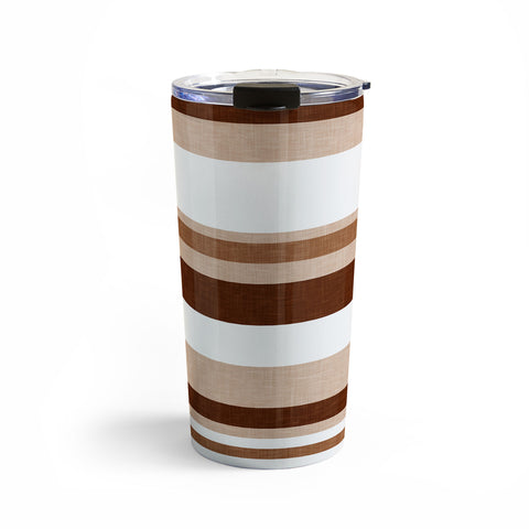 Little Arrow Design Co multi stripe espresso Travel Mug