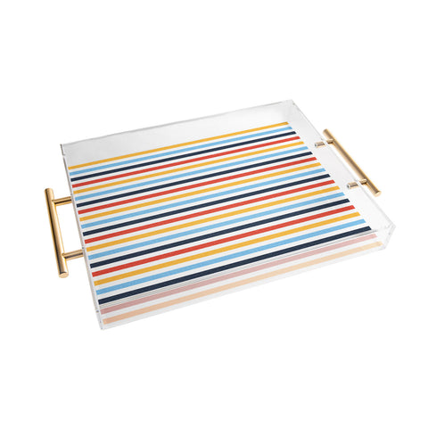 Little Arrow Design Co multi stripes Acrylic Tray
