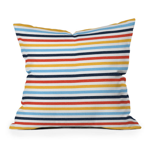 Little Arrow Design Co multi stripes Outdoor Throw Pillow
