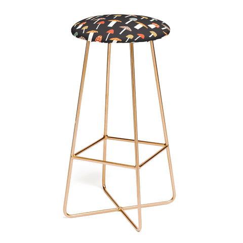 Little Arrow Design Co mushrooms on charcoal Bar Stool