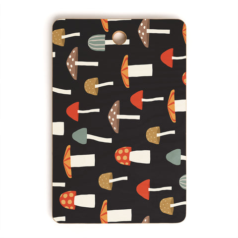 Little Arrow Design Co mushrooms on charcoal Cutting Board Rectangle