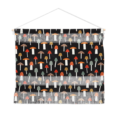 Little Arrow Design Co mushrooms on charcoal Wall Hanging Landscape