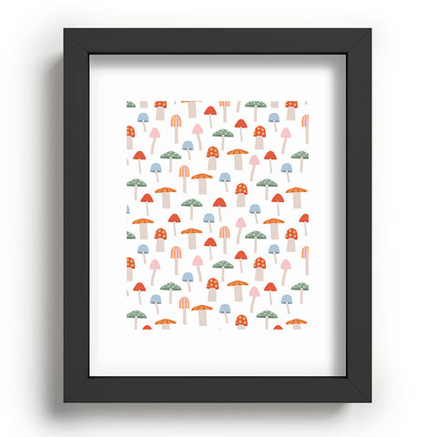 Little Arrow Design Co mushrooms on white Recessed Framing Rectangle