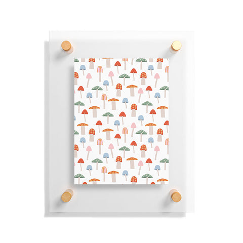 Little Arrow Design Co mushrooms on white Floating Acrylic Print