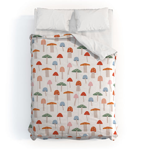 Little Arrow Design Co mushrooms on white Comforter