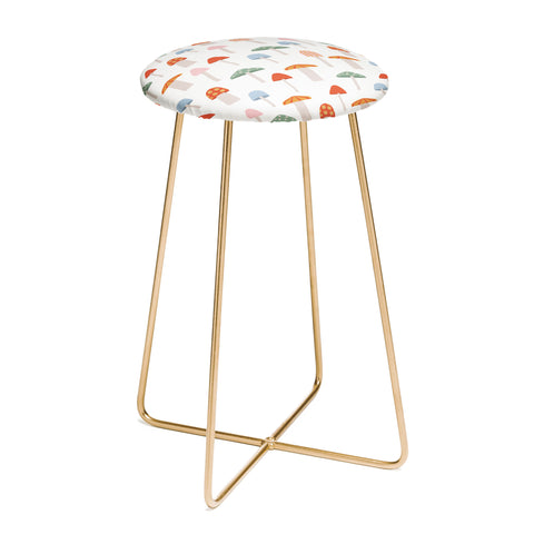 Little Arrow Design Co mushrooms on white Counter Stool