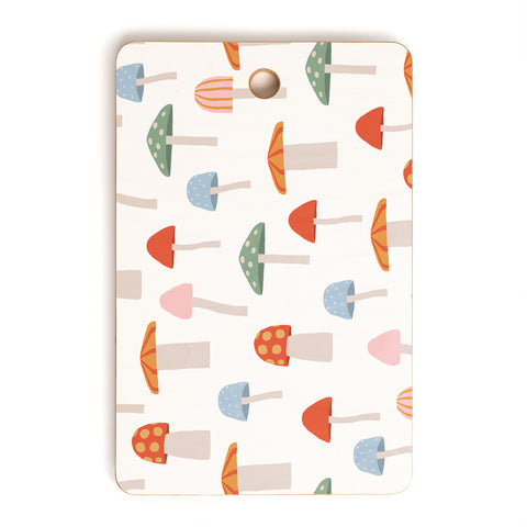 Little Arrow Design Co mushrooms on white Cutting Board Rectangle