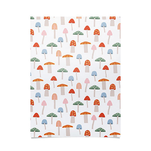 Little Arrow Design Co mushrooms on white Poster