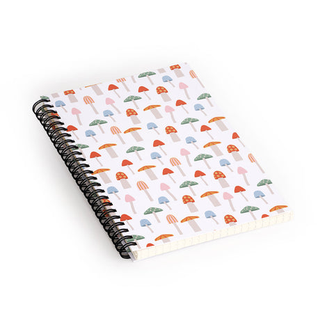 Little Arrow Design Co mushrooms on white Spiral Notebook