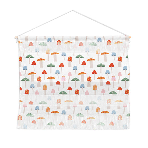 Little Arrow Design Co mushrooms on white Wall Hanging Landscape
