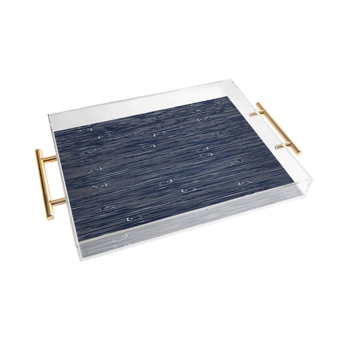 Little Arrow Design Co navy woodgrain Acrylic Tray
