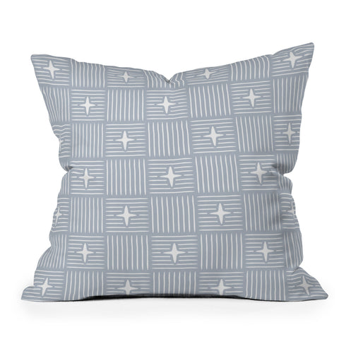 Little Arrow Design Co Nordic Winter Blue Outdoor Throw Pillow