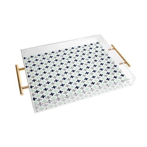 Little Arrow Design Co northern lights swiss cross Acrylic Tray