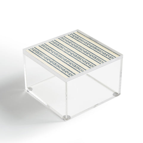 Little Arrow Design Co oceania vertical stripes navy Acrylic Box