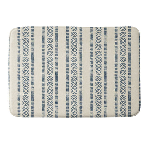 Little Arrow Design Co oceania vertical stripes navy Memory Foam Bath Mat