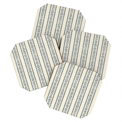 Little Arrow Design Co oceania vertical stripes navy Coaster Set