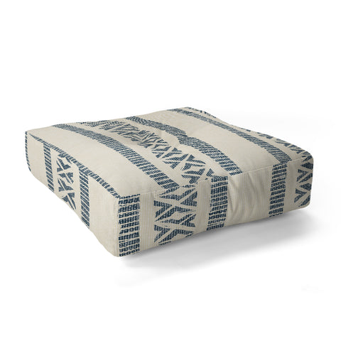 Little Arrow Design Co oceania vertical stripes navy Floor Pillow Square