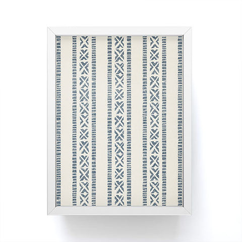 Little Arrow Design Co oceania vertical stripes navy Framed Mini Art Print