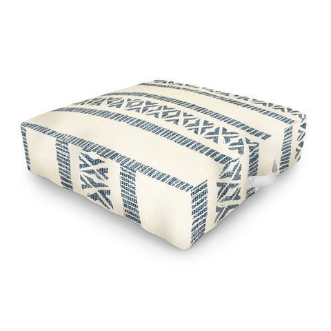 Little Arrow Design Co oceania vertical stripes navy Outdoor Floor Cushion