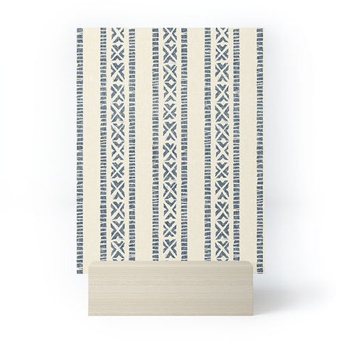 Little Arrow Design Co oceania vertical stripes navy Mini Art Print