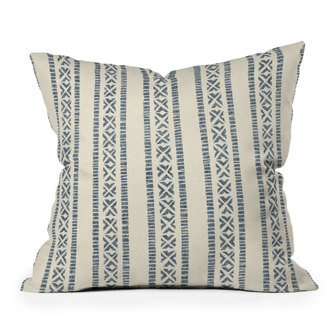 Little Arrow Design Co oceania vertical stripes navy Throw Pillow