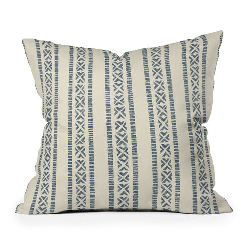 Little Arrow Design Co oceania vertical stripes navy Outdoor Throw Pillow