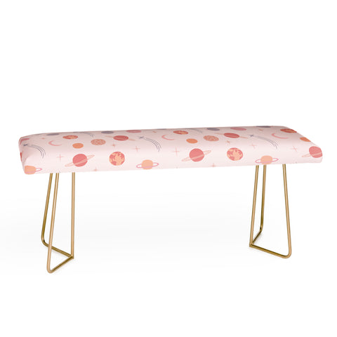Little Arrow Design Co Planets Outer Space on pink Bench