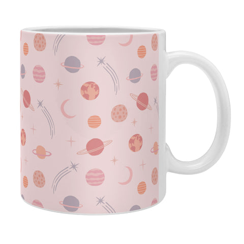 Little Arrow Design Co Planets Outer Space on pink Coffee Mug