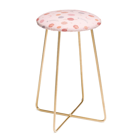Little Arrow Design Co Planets Outer Space on pink Counter Stool