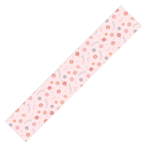 Little Arrow Design Co Planets Outer Space on pink Table Runner