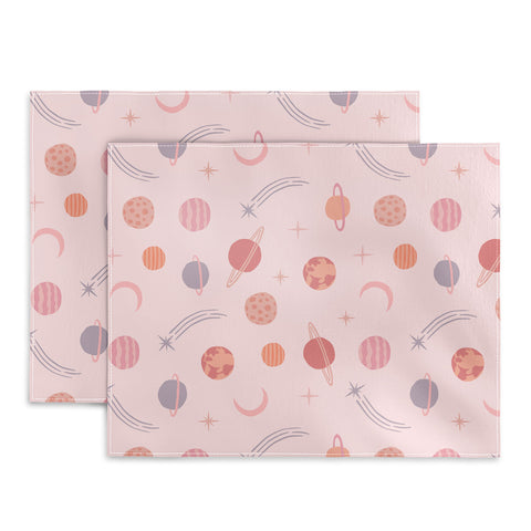 Little Arrow Design Co Planets Outer Space on pink Placemat