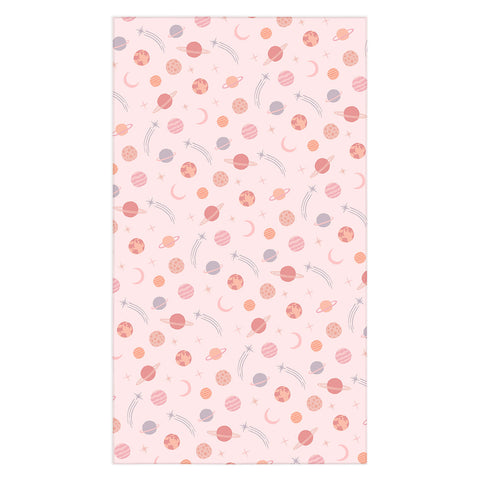 Little Arrow Design Co Planets Outer Space on pink Tablecloth