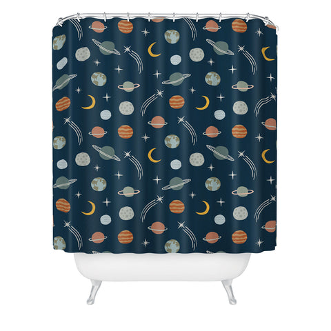 Little Arrow Design Co Planets Outer Space Shower Curtain