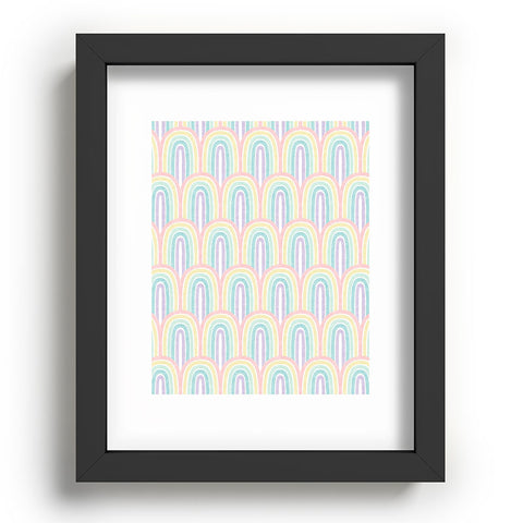 Little Arrow Design Co rainbow scallops pastel Recessed Framing Rectangle