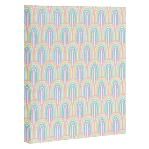 Little Arrow Design Co rainbow scallops pastel Art Canvas