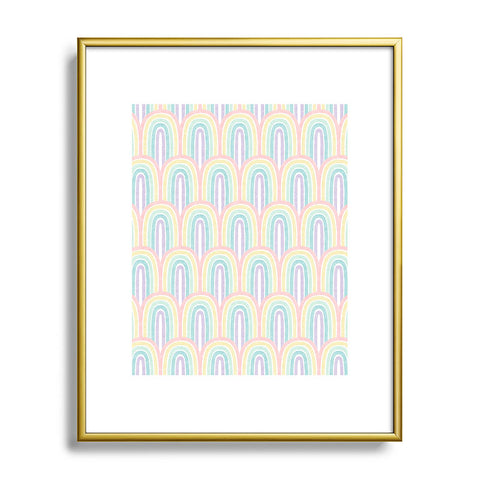 Little Arrow Design Co rainbow scallops pastel Metal Framed Art Print
