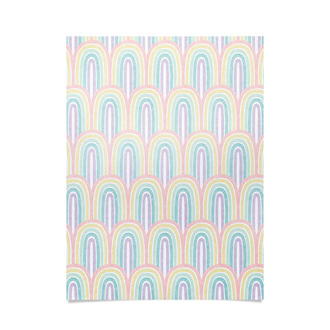 Little Arrow Design Co rainbow scallops pastel Poster