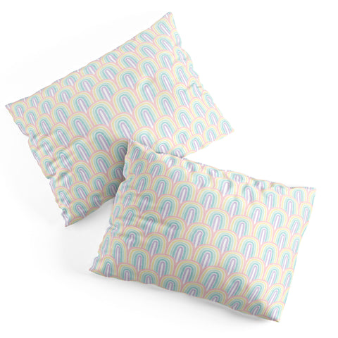 Little Arrow Design Co rainbow scallops pastel Pillow Shams