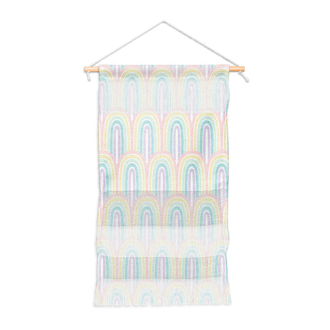 Little Arrow Design Co rainbow scallops pastel Wall Hanging Portrait